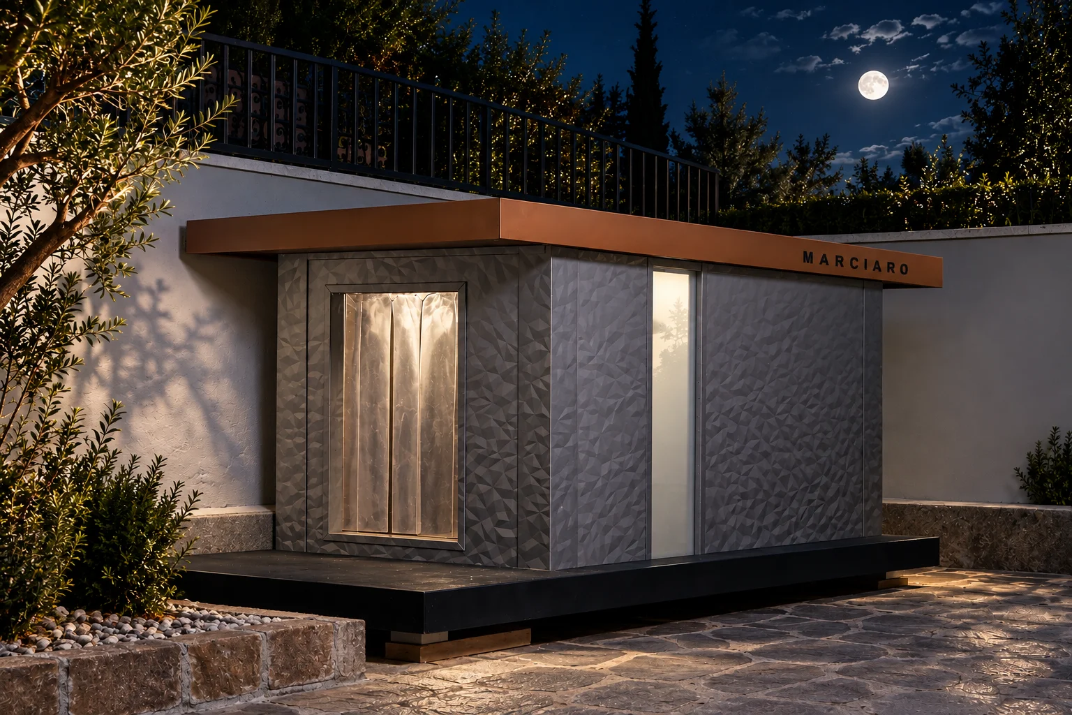 Immagine concept di ambientazione notturna della Residenza Marciaro